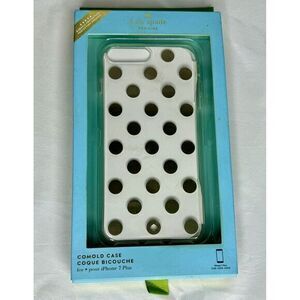 Kate Spade Le Pavillion Clear Gold‎ Dot Protective  Case For IPhone 7 Plus cover